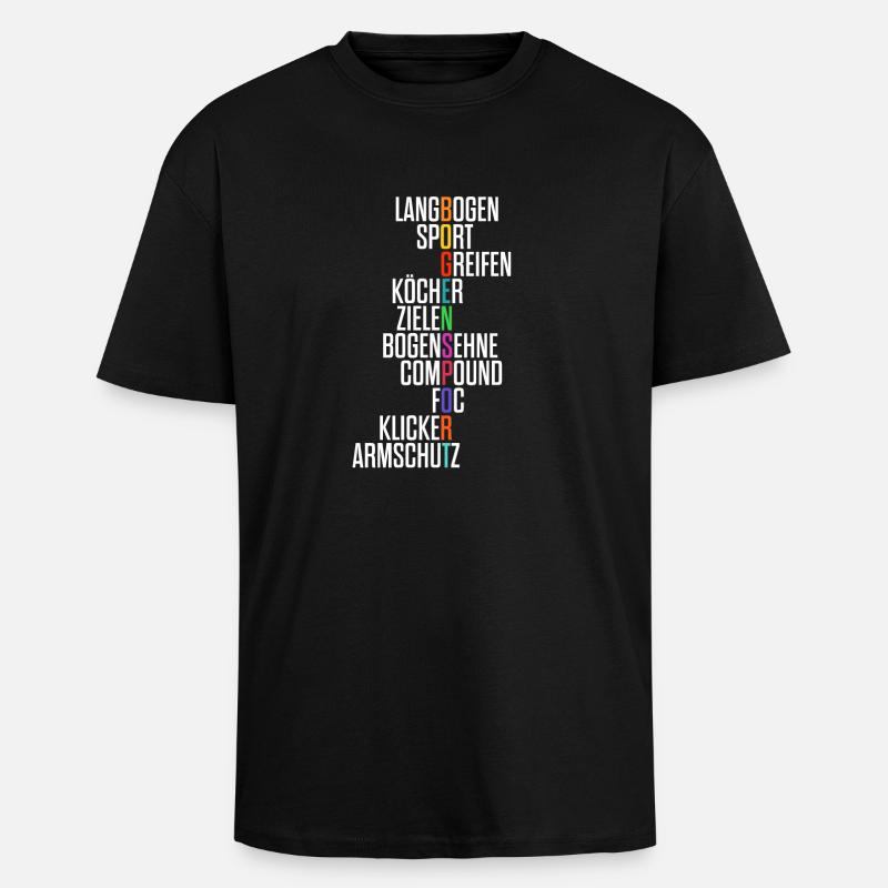 Bogenschießen Feldbogenschießen Langbogen Bogen - Oversized Heavyweight Unisex T-Shirt - Schwarz