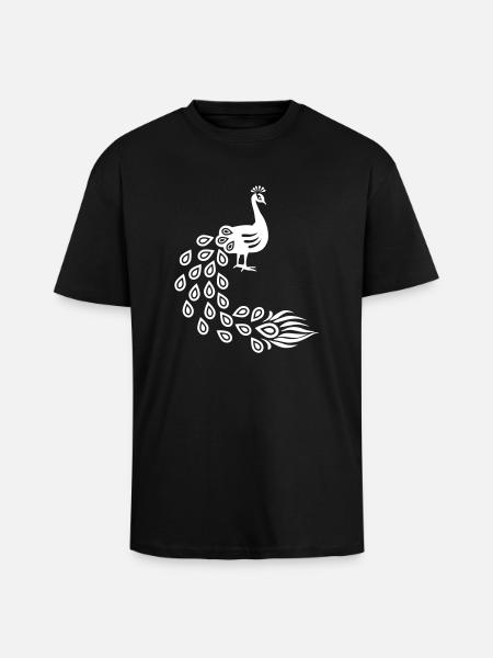 Peacock - Unisex Oversized Heavyweight T-shirt - black