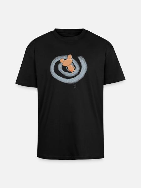 Ours perdu - Spirale - T-shirt unisexe oversize épais - noir