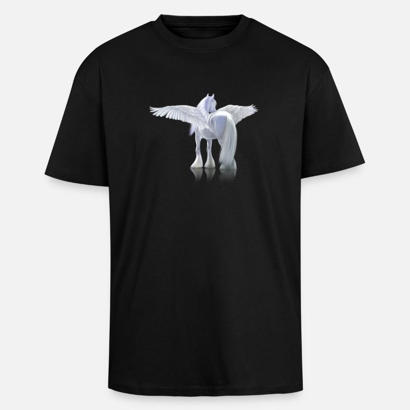 Pegase - Oversized Heavyweight Unisex T-Shirt - Schwarz