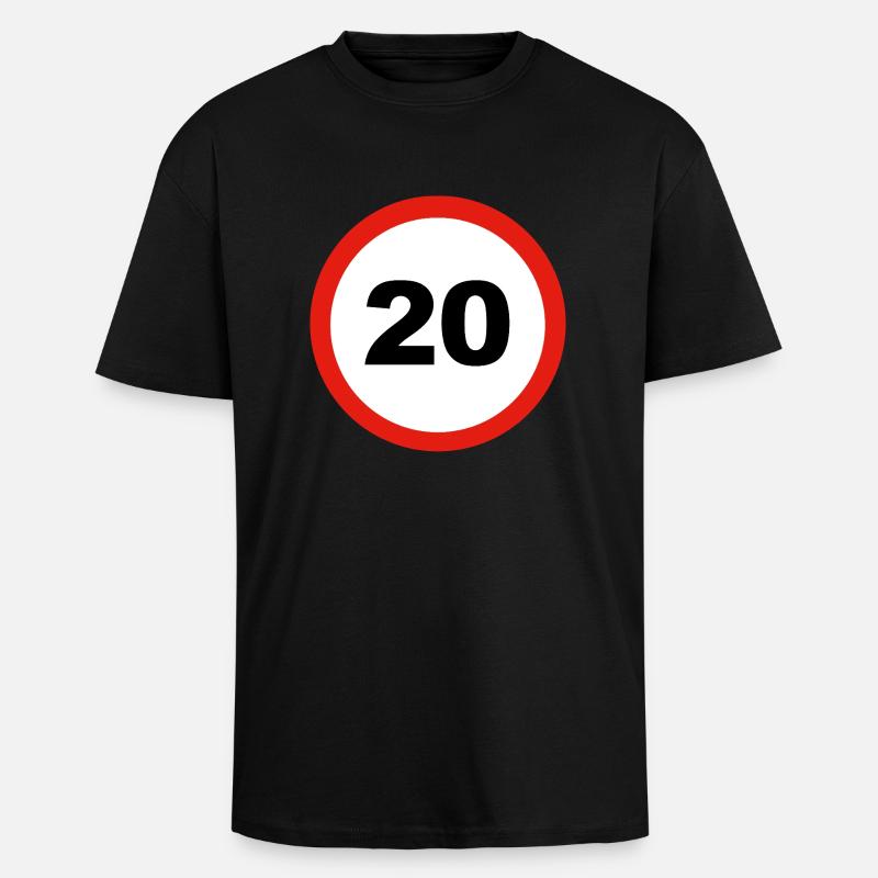 20 - Oversized Heavyweight Unisex T-Shirt - Schwarz
