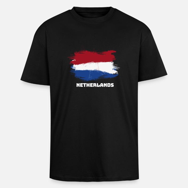 flag flag Pays-Bas Pays-Bas - T-shirt unisexe oversize épais - noir