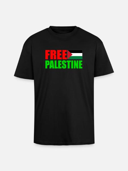 Free palestine - Unisex Oversized Heavyweight T-shirt - black
