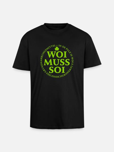 Woi muss soi - Oversized Heavyweight Unisex T-Shirt - Schwarz