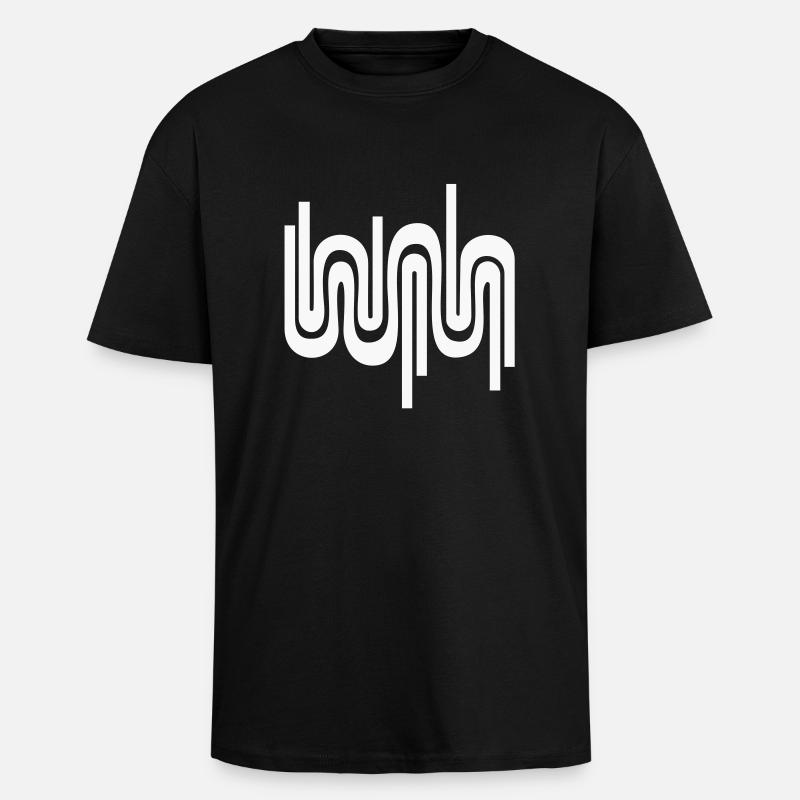 Abstract wave / 70s pattern - Unisex Oversized Heavyweight T-shirt - black