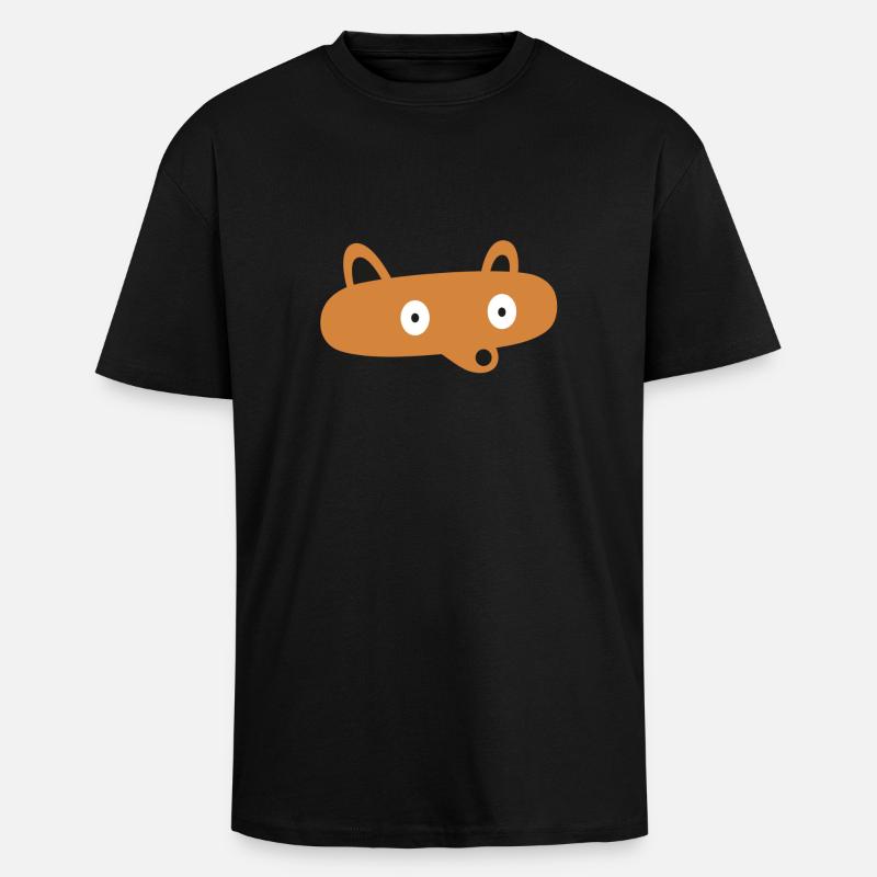 fox - Unisex Oversized Heavyweight T-shirt - black