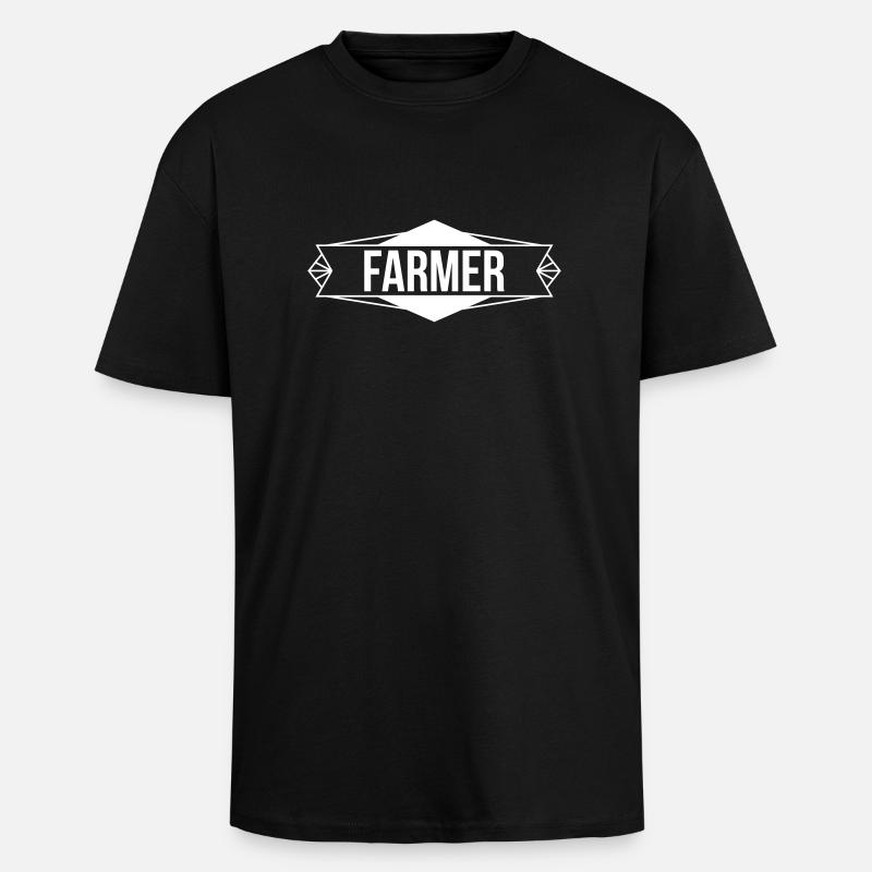Farmer - Oversized Heavyweight Unisex T-Shirt - Schwarz