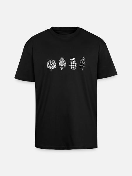 Grenade / Sapin cône - T-shirt unisexe oversize épais - noir