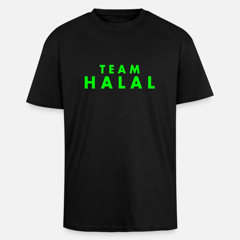 Team halal - Oversized Heavyweight Unisex T-Shirt - Schwarz