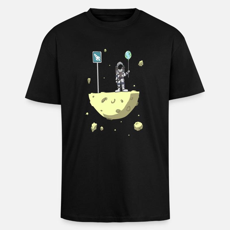 Prochain arrêt: Planète Terre - T-shirt unisexe oversize épais - noir