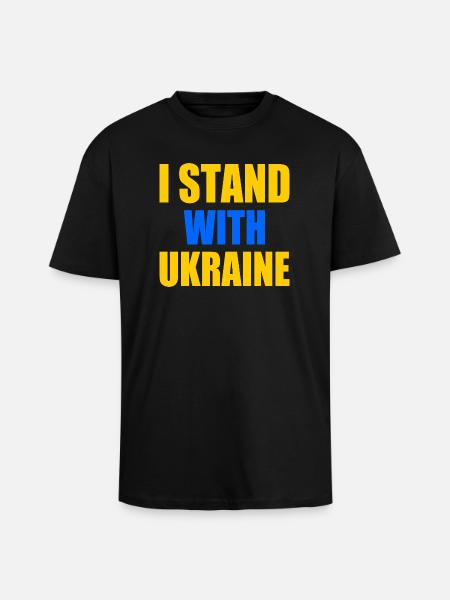 I stand with ukraine - Unisex Oversized Heavyweight T-shirt - black