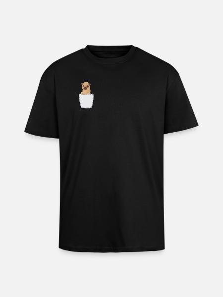 Brusttasche in Brusttasche - Oversized Heavyweight Unisex T-Shirt - Schwarz