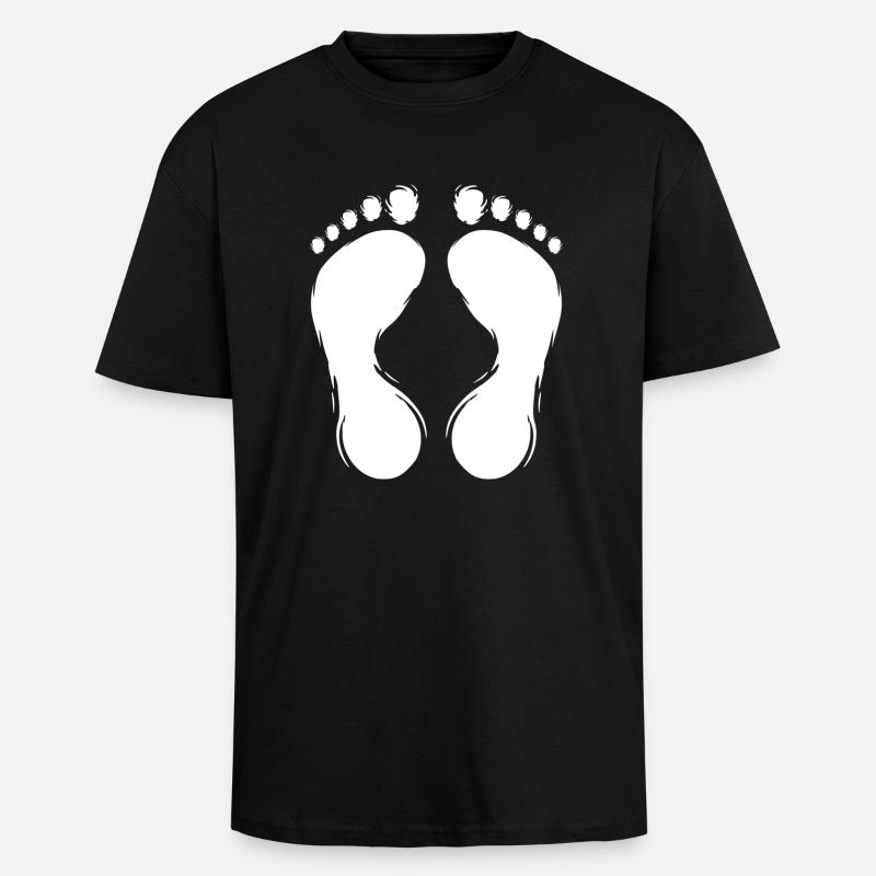 Footprint Footprints Design White - Unisex Oversized Heavyweight T-shirt - black