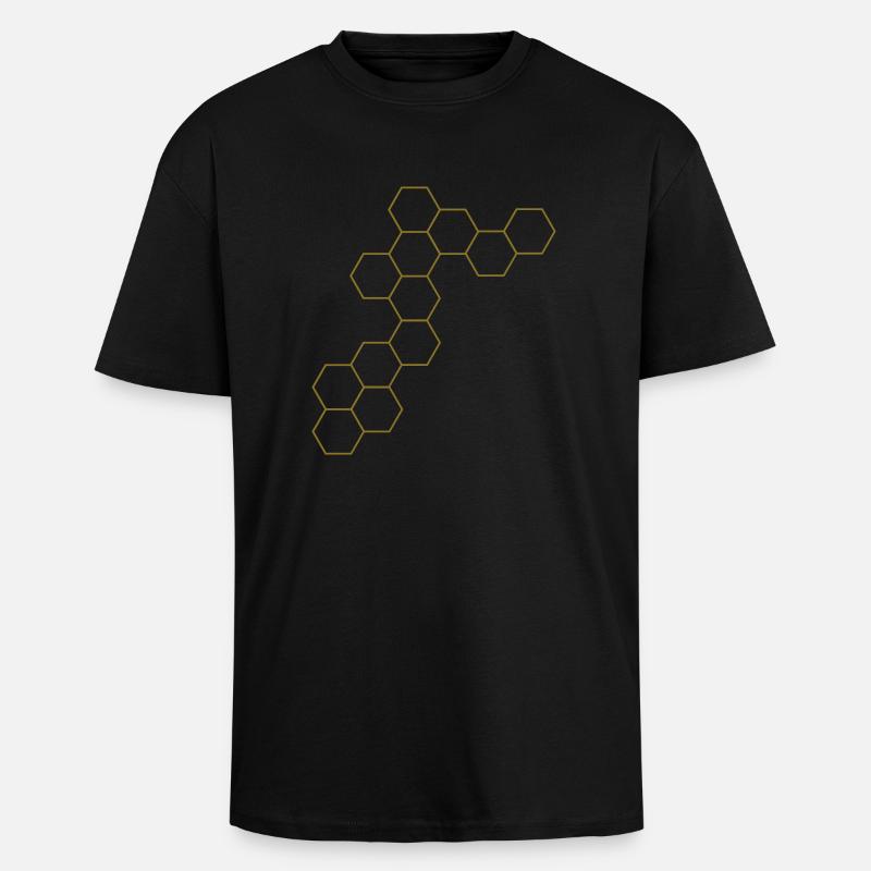 Waben - Oversized Heavyweight Unisex T-Shirt - Schwarz