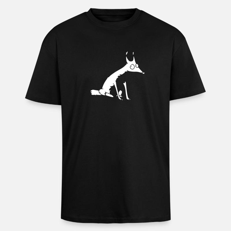 White Fox no 1 - Unisex Oversized Heavyweight T-shirt - black