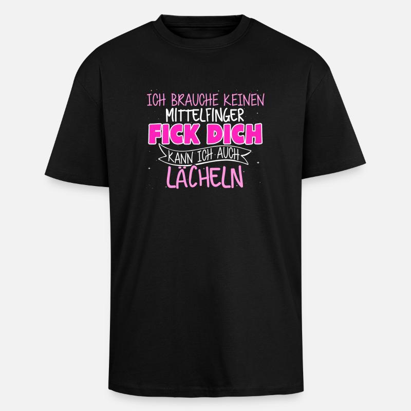 Fick dich lächeln - Oversized Heavyweight Unisex T-Shirt - Schwarz