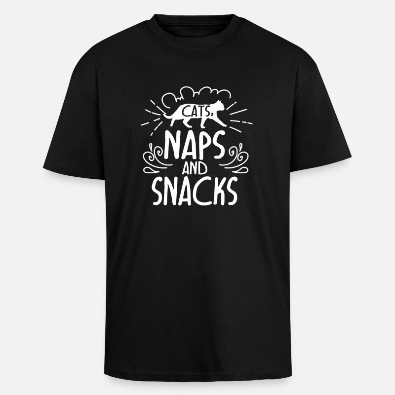 CHATS ET SNACKS NAPS - T-shirt unisexe oversize épais - noir