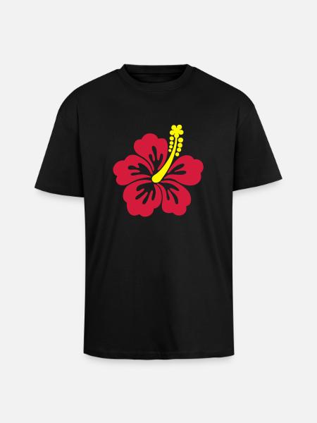 hibiscus tahiti - Unisex Oversized Heavyweight T-shirt - black