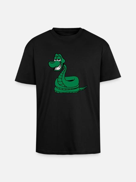 Snake funny comic - Unisex Oversized Heavyweight T-shirt - black
