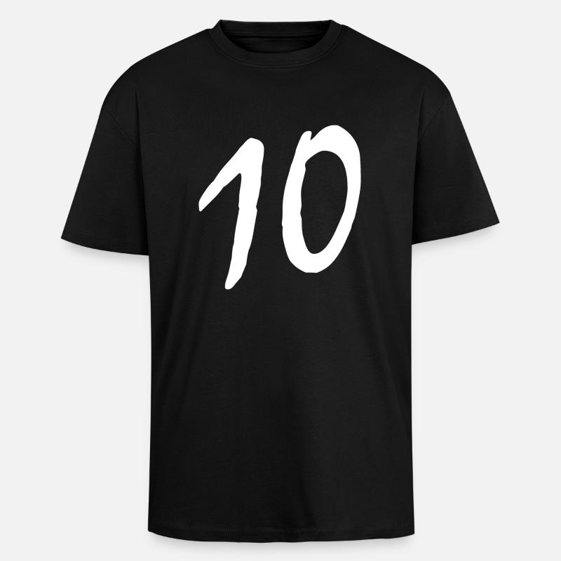10 - Oversized Heavyweight Unisex T-Shirt - Schwarz