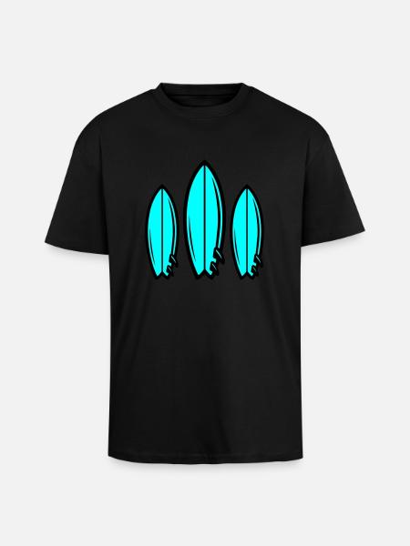 Surfboard Symbol Surfing - Unisex Oversized Heavyweight T-shirt - black