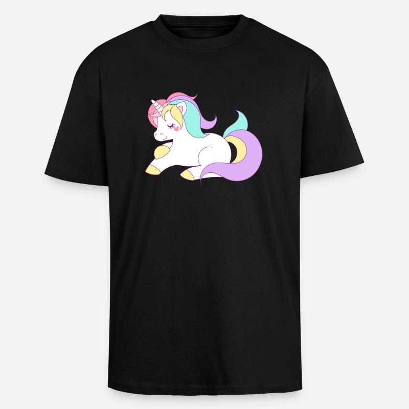 licorne - T-shirt unisexe oversize épais - noir