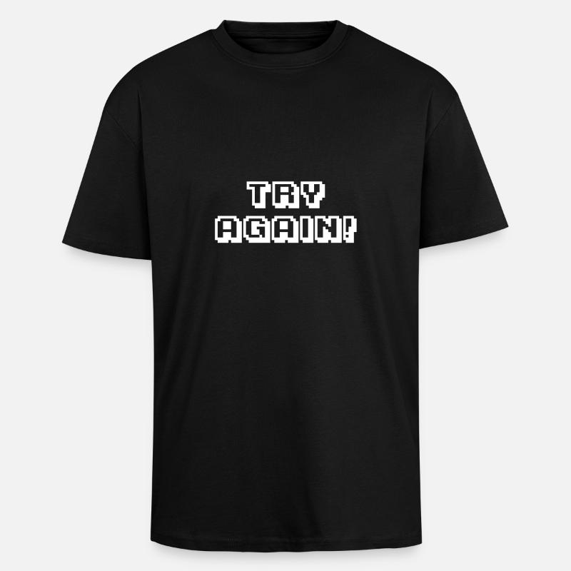Arcade Try Again knows - Unisex Oversized Heavyweight T-shirt - black