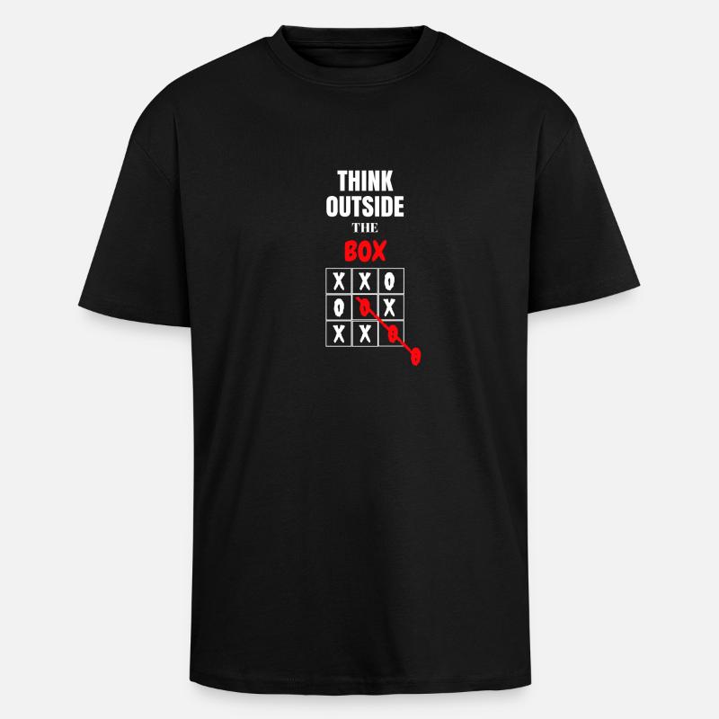 THINK OUTSIDE - Oversized Heavyweight Unisex T-Shirt - Schwarz