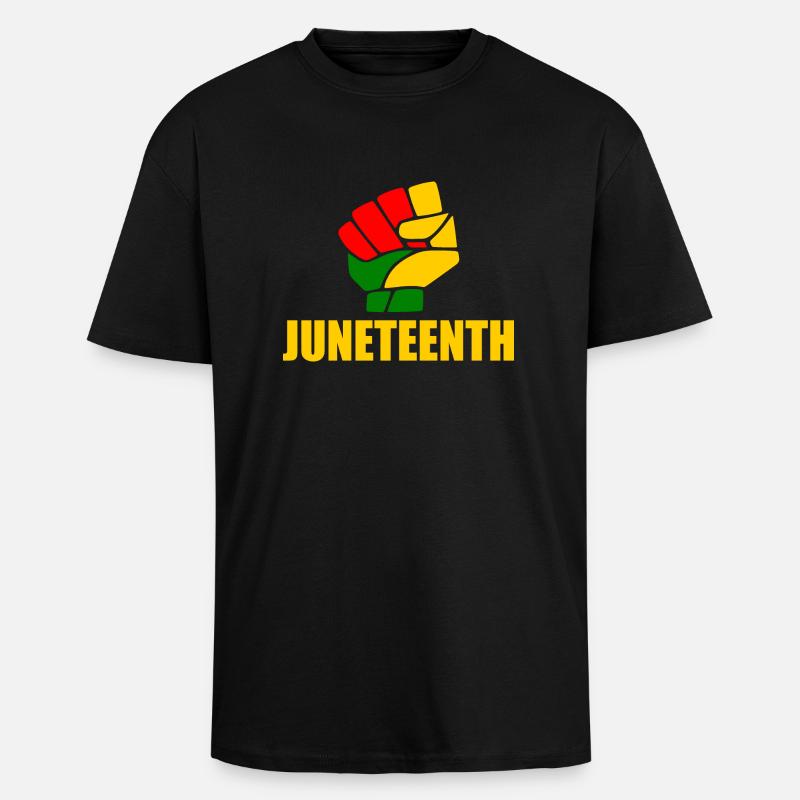 juneteenth - T-shirt unisexe oversize épais - noir