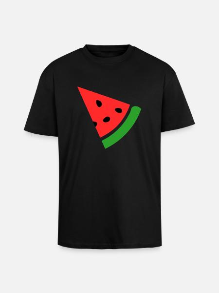 Melon pastèque - T-shirt unisexe oversize épais - noir