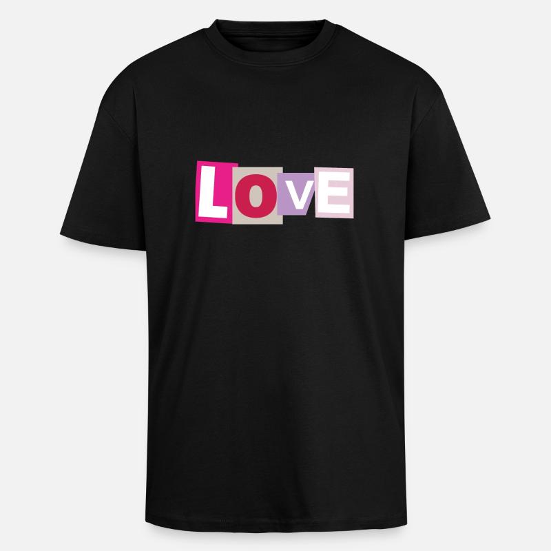 Liebe - Oversized Heavyweight Unisex T-Shirt - Schwarz