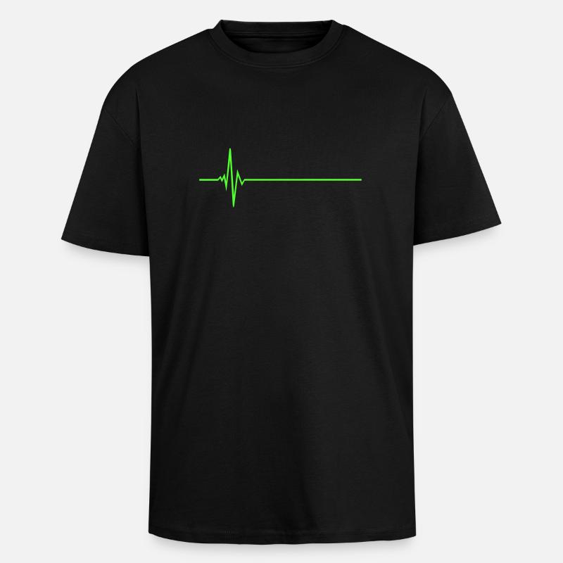 Puls - Frequenz - Oversized Heavyweight Unisex T-Shirt - Schwarz