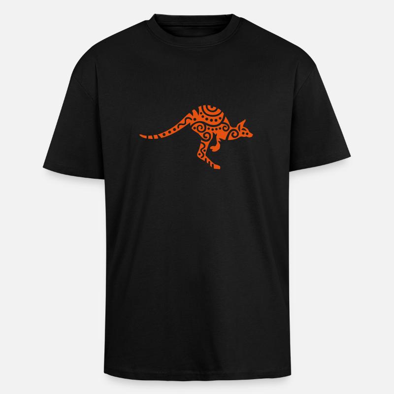 Känguru - Oversized Heavyweight Unisex T-Shirt - Schwarz