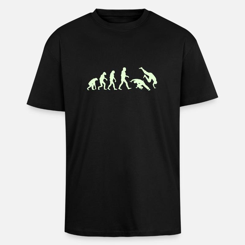 Capoeira Evolution logo - T-shirt unisexe oversize épais - noir