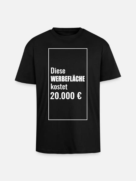 Humorvolle Werbeflächenmotive mit Geldpreis - Oversized Heavyweight Unisex T-Shirt - Schwarz