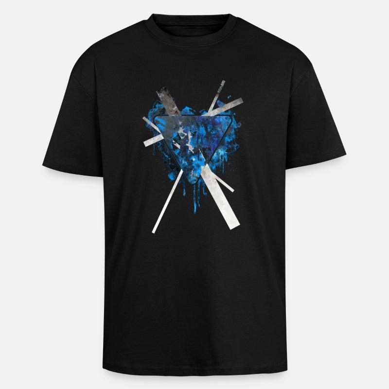 Triangle graphique eX - T-shirt unisexe oversize épais - noir