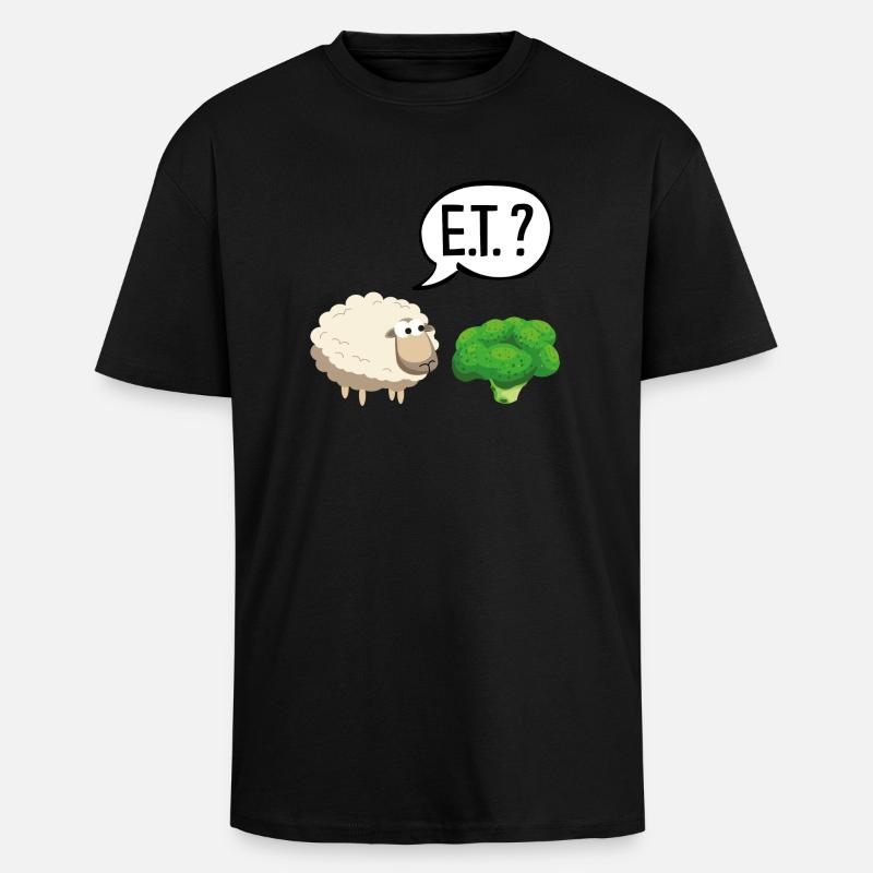 Sheep ET - T-shirt unisexe oversize épais - noir