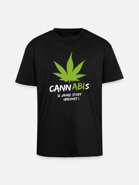 CANNABIS ABITUR - Unisex Oversized Heavyweight T-shirt - black