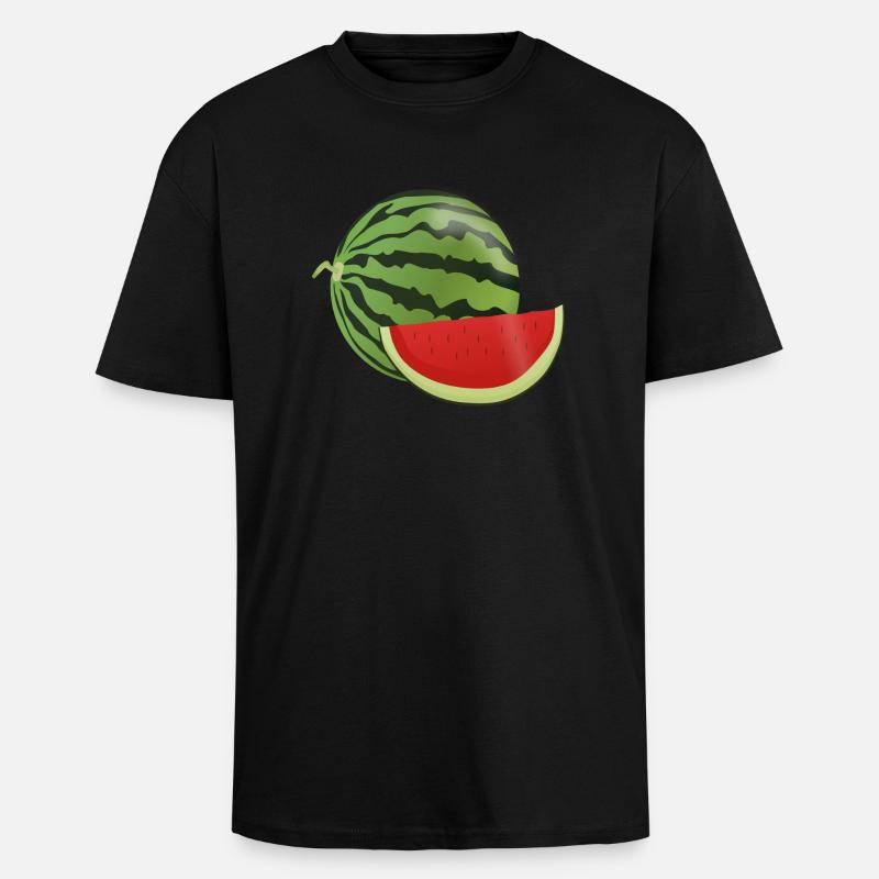 pastèque pastèque fruits végétariens1112 - T-shirt unisexe oversize épais - noir