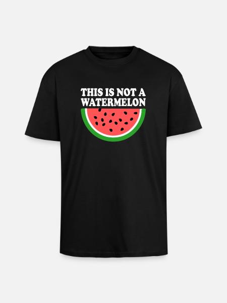 THIS IS NOT A WATERMELON - Unisex Oversized Heavyweight T-shirt - black