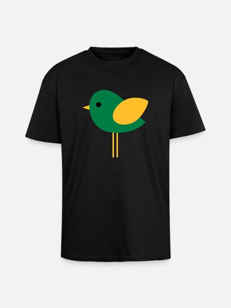 Vogel - Oversized Heavyweight Unisex T-Shirt - Schwarz