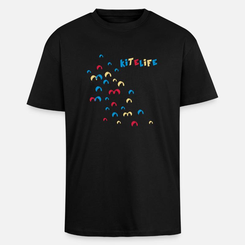 Kitelife - Oversized Heavyweight Unisex T-Shirt - Schwarz