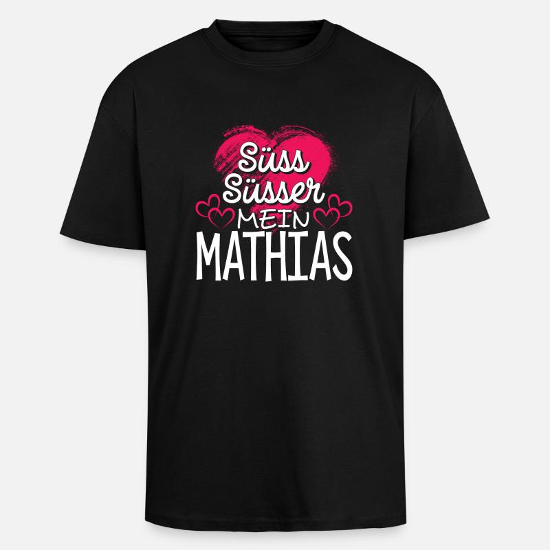 MATHIAS - süss - Oversized Heavyweight Unisex T-Shirt - Schwarz