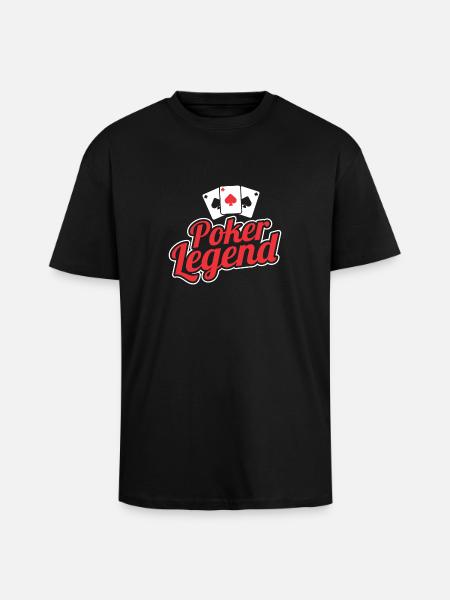 Poker legend playing poker - Unisex Oversized Heavyweight T-shirt - black