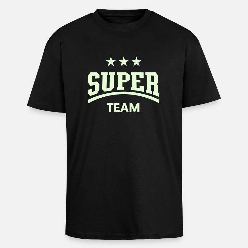 Super équipe - T-shirt unisexe oversize épais - noir