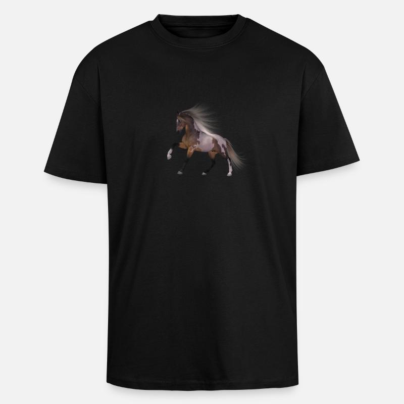 Pferd Geschenk Geschenkidee - Oversized Heavyweight Unisex T-Shirt - Schwarz