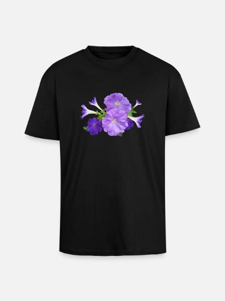 petunia petunia kwiaty kwiaty ogrodowe - Gruby T-shirt unisex oversize - czarny