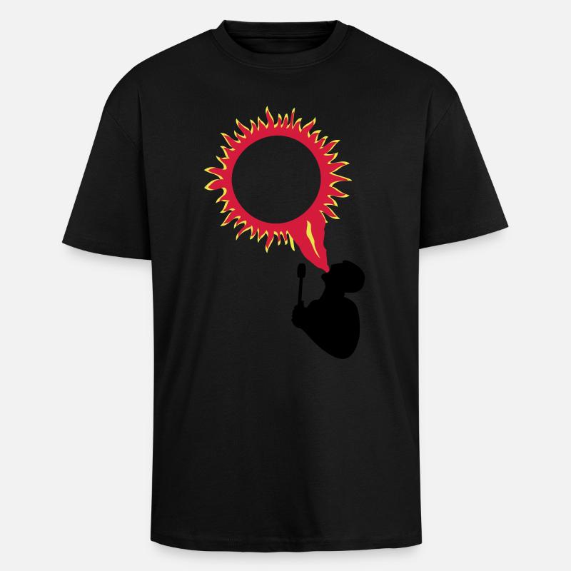 cracheur de feu - T-shirt unisexe oversize épais - noir