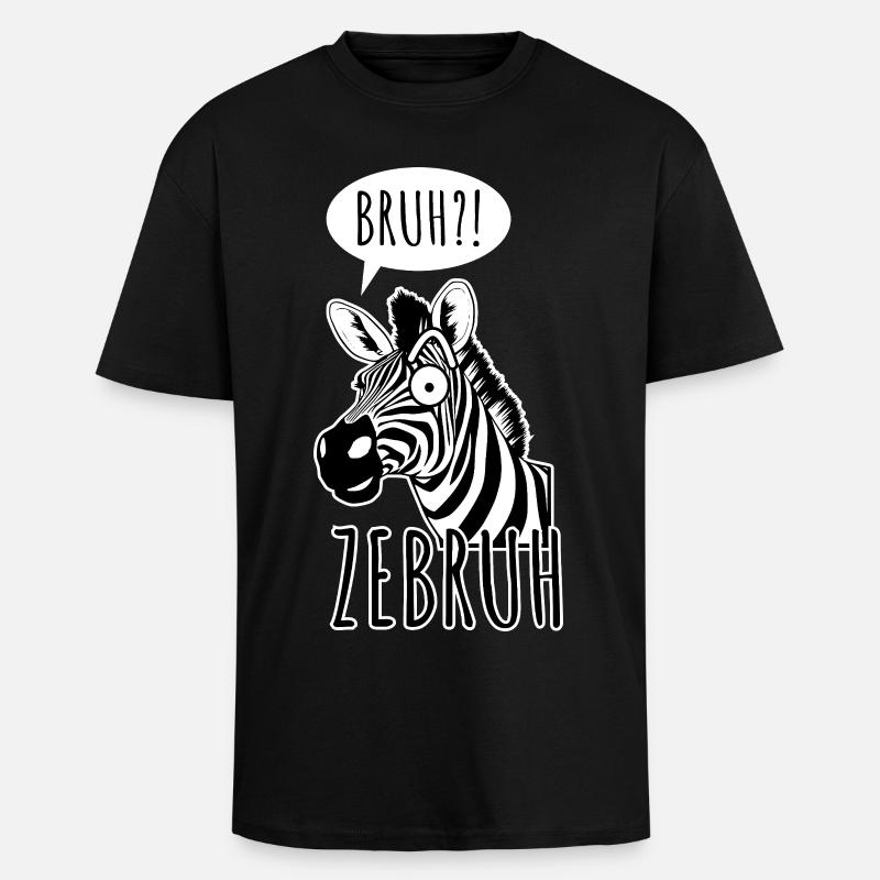 Zebra Bro - Ein ZeBRUH! - Oversized Heavyweight Unisex T-Shirt - Schwarz