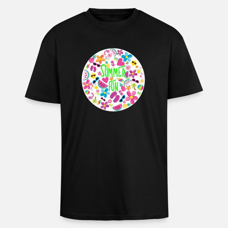 Summer Fun - Unisex Oversized Heavyweight T-shirt - black